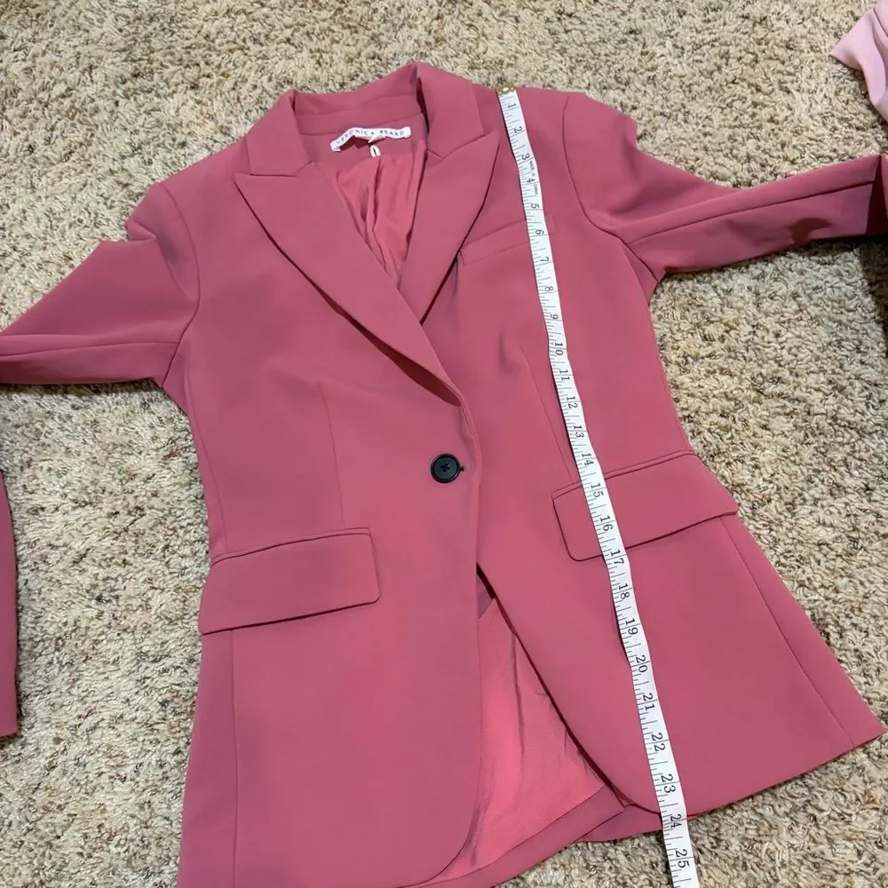 Veronica Beard Cutaway Dickey Jacket Mauve Pink
